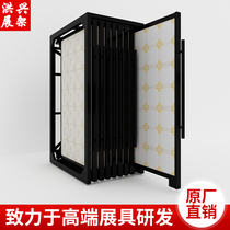 Tile display stand Pull-out rotatable front and rear sliding door Wooden door Aluminum gusset push-pull ceramic sample stone large plate rack