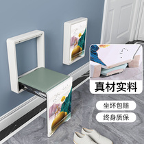Hidden Wall folding stool changing shoes stool entering the entrance entrance hidden hidden wall-mounted home door wall chair wearing shoes stool
