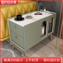 Super narrow side small coffee table living room sofa side cabinet with glass door USB charging table corner simple side cabinet