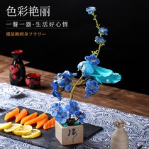 Hotel dishes sashimi plate decoration flowers and plants creative artistic conception surrounding sushi traditional Japanese and Korean cuisine simulation plum blossom