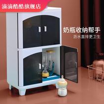 Baby bottle storage box with lid dustproof baby special tableware storage box supplementary food drain storage shelf