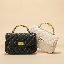 Retro chain Leather Diamond Hand bag bag female 2021 New Tide brand Joker shoulder small fragrance bag large capacity