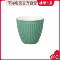 GREENGATE Danish tea set European solid color water Cup not hot hand ceramic latte cup Alice gray green series