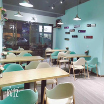 Commercial snack bar Malatang fast food restaurant table and chair combination restaurant milk tea burger cold drink shop table stool set