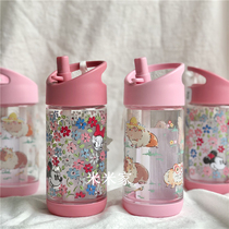Yuan single ~ cartoon cute flower dinini Pine rat joint plastic suction cup childrens water Cup hand Cup 330ml