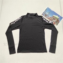 Domestic LWEN letter fitness long sleeve womens tight running sports shirt T-shirt thin base yoga belt hanging hands