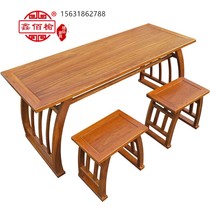 New class table and chairs Solid Wood National School Table Calligraphy And Chairs Elementary School Children Training Table And Chairs Young Children Training Table Tutoring Class Table