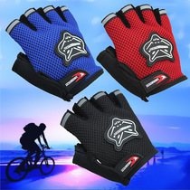 Summer outdoor breathable short finger gloves Bicycle fox head half finger outdoor riding gloves unisex