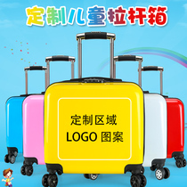 Childrens trolley box light board private custom LOGO16 inch 18 inch 20 inch suitcase Universal silent wheel boarding case