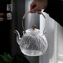 Hammer beam pot large capacity Kettle tea special electric pottery stove can open fire heating glass teapot high temperature