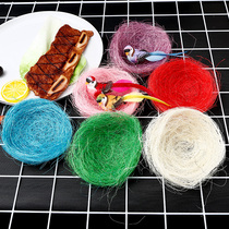  Simulation bird creative tableware Hotel plate decoration hemp silk birds nest accessories Rattan cold dish plate decoration flowers and plants