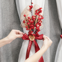 Net red wedding room decoration wedding ceremony decoration new room bedroom living room men and women creative romantic curtain Bouquet decoration