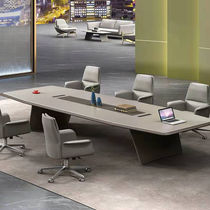 Office Furniture Composition Solid Wood Meeting Strip Table Light Lavish Minimalist Meeting Room Reception Negotiation Desk Chair Meeting