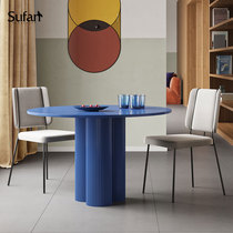 Shufan modern marble round dining table Nordic Wood simple living room household small apartment light luxury dining table Italian style
