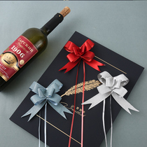 Medium grind bow hand drawn flower ribbon tie gift packaging flower shop material tie flower gift decorative flower