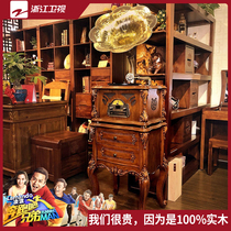 Gramophone flagship store desktop retro vinyl record player old-fashioned luxury audio streaming machine new Chinese style