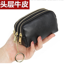 2021 New European and American first layer cowhide three fashion mini pocket leather clutch key bag clutch bag