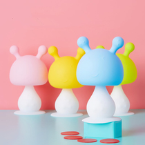 Boiled guar gum baby molars bite fruit and vegetable music pacifier stick newborn baby silicone small mushroom tooth gum toy