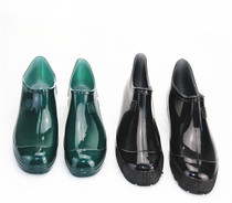 Spring and Autumn Fashion Men and Women Yuanbao Low Short Rain Rain Overshoes Cow Tons Non-slip Wear-resistant Rice Hotel Kitchen Working Glue Shoes