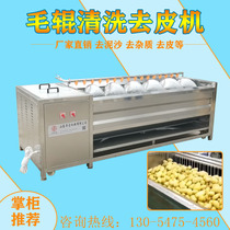 Direct selling big ginger cleaning machine automatic sea oyster scallop cleaning equipment carrot peeling cleaning machine
