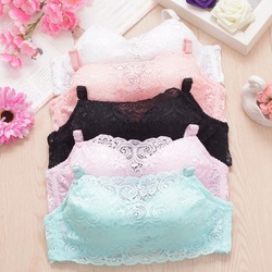 抹胸式文胸内衣少女学生性感蕾丝防走光小胸聚拢调整型收副乳胸罩