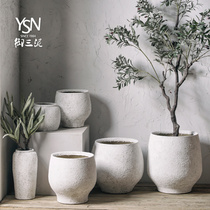Yasanmui retro cornfield modern simple Nordic ins Wind green plant basin big mouth courtyard decoration ornaments