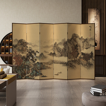Chinese style solid wood decorative screen partition porch living room Tea Room restaurant office background wall folding mobile landscape