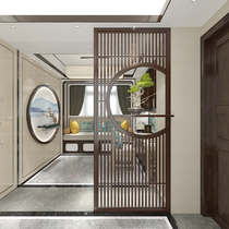 New Chinese screen partition living room entrance solid wood grille office Hotel entrance corridor hollow cover customization