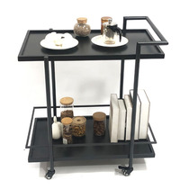 Small cart living room dining car home mobile restaurant refreshment wine truck wrought iron multifunctional wheeled bar car European style
