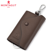 Dream Cuddling key bag men and women genuine leather calf leather car multifunction car key button mens new wave buckle upscale