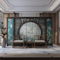 Chinese solid wood screen folding partition Living room Mobile bedroom Hotel office Modern occlusion entrance wall decoration