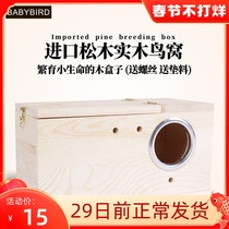 Parrot solid wood bird nest bird house tiger skin peony bird pearl bird Xuanfeng nest box breeding box large and medium size