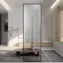 Small apartment type light luxury glass screen Dining room Bedroom occlusion living room partition wall decoration Household translucent entry entrance