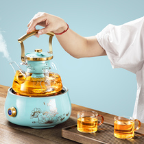 Electric pottery stove tea maker glass cooking teapot Kettle tea set Net Red household automatic steam cooking tea stove