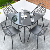 Brief Outdoor Table And Chairs Casual Patio Garden Balcony Small Tea Table Coffee Milk Tea Shop Outdoor open yard Composition