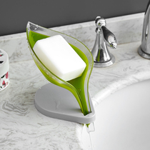 Creative leaf soap box drain water Guide soap tray bathroom countertop suction cup soap shelf home kitchen rack
