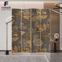 Vatican and French Entry Screen Partition Living Room Bedroom Block Folding Mobile Modern Metal Luxury Household