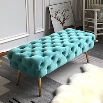 Nordic fashion creative bedroom bed tail stool light luxury European long stool metal foot shoe stool cloakroom sofa stool