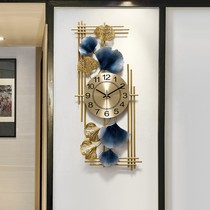 New Chinese style ginkgo leaf atmosphere living room watch light luxury modern simple fashion clock Wall hanging artist wall clock