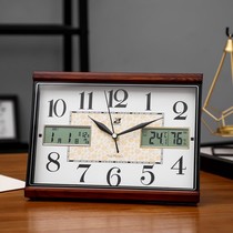 Simple Chinese placement clock multifunctional perpetual calendar living room desktop clock multifunctional desk desktop clock