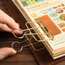 Notebook diary notepad storage book clip Retro ticket holder metal hollow long tail clip hand account clip