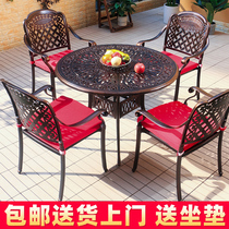  Outdoor tables and chairs Courtyard Outdoor terrace tables and chairs outside swing balcony small tables and chairs combination leisure sun room cast aluminum European style