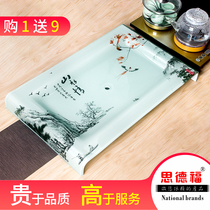 Bent feet tempered glass tea tray glazed tea tray simple integrated tea tray kung fu whole tea set single layer tea tray