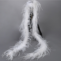 2 beige colored ostrich feather strip scarf stage performance decorative wool garment accessories ostrich wool strip