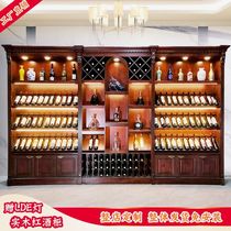 Vintage solid wood wine wine cabinet Wine cabinet Commercial liquor combination cabinet Corner cabinet Wine bank wine cellar whole store customization