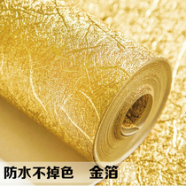 Gold foil wallpaper golden golden gold KTV barber shop hotel living room ceiling 3D Buddha hall wallpaper