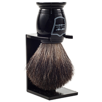 Parker-American Parker bkbbb100 percent black badger hair Ebony handle shaving brush with brush holder