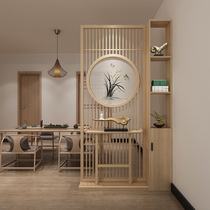 New Chinese style solid wood fence storage rack screen entrance partition living room door simple decorative seat screen