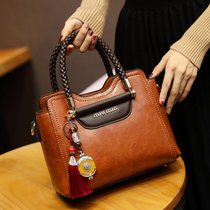 Big brand bag womens New temperament Joker leather shoulder bag ladies atmospheric color color cowhide shoulder Hand bag tide