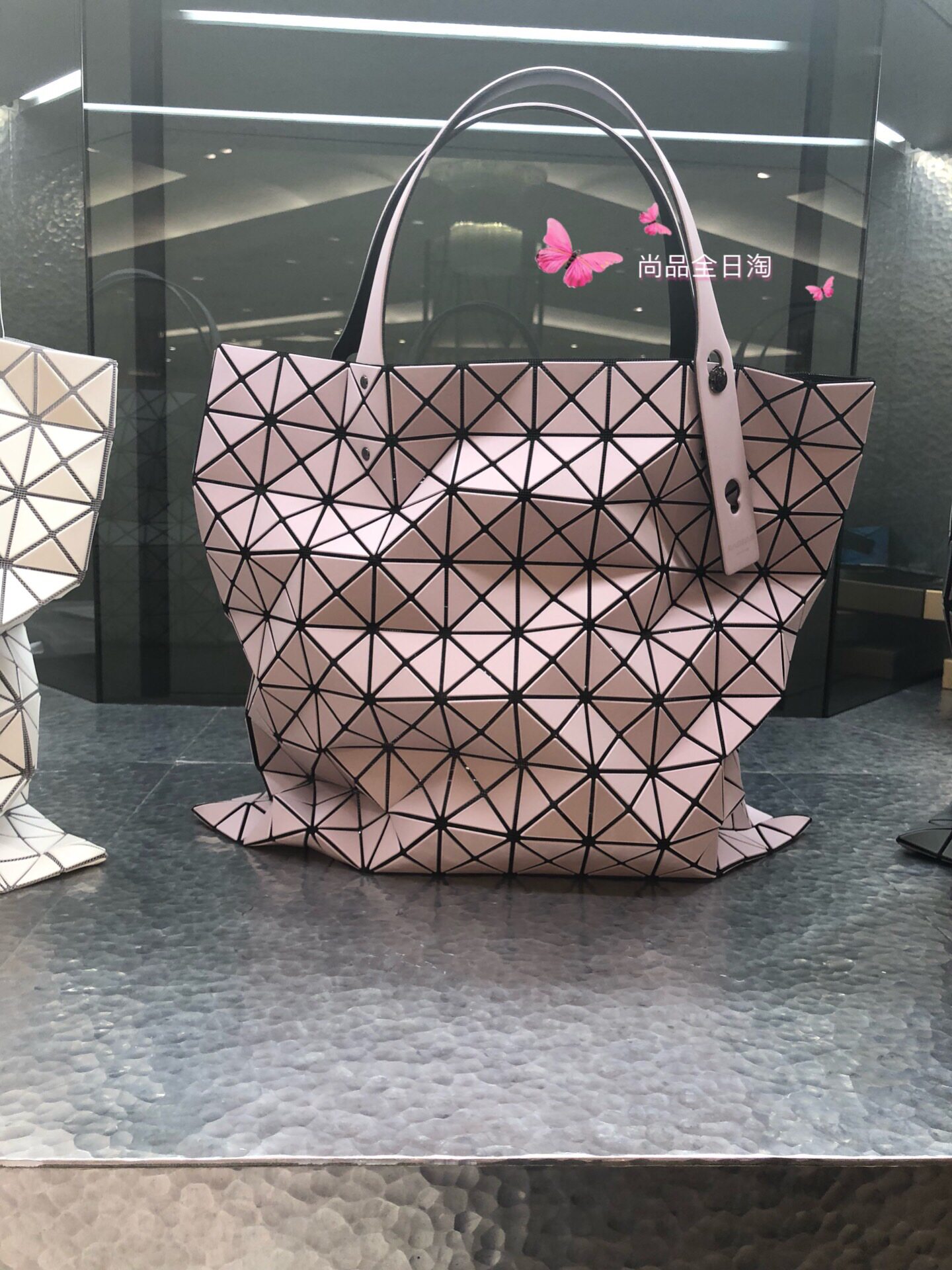 日本代购isseymiyake 三宅一生女包十格菱格拼接手提手拿单肩包包